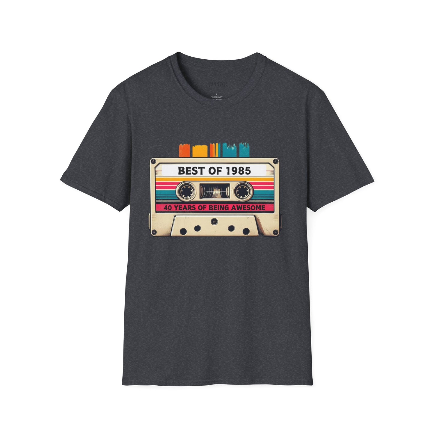 Retro 1985 Music T-Shirt, Vintage Inspired Tee, Unisex Softstyle Shirt, Gift for Music Lovers, 80s Nostalgia Apparel
