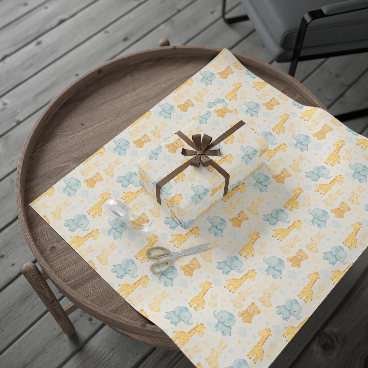 Adorable Animal Wrapping Paper Roll, Cute Gift Wrap for Baby Showers, Birthdays, and Celebrations
