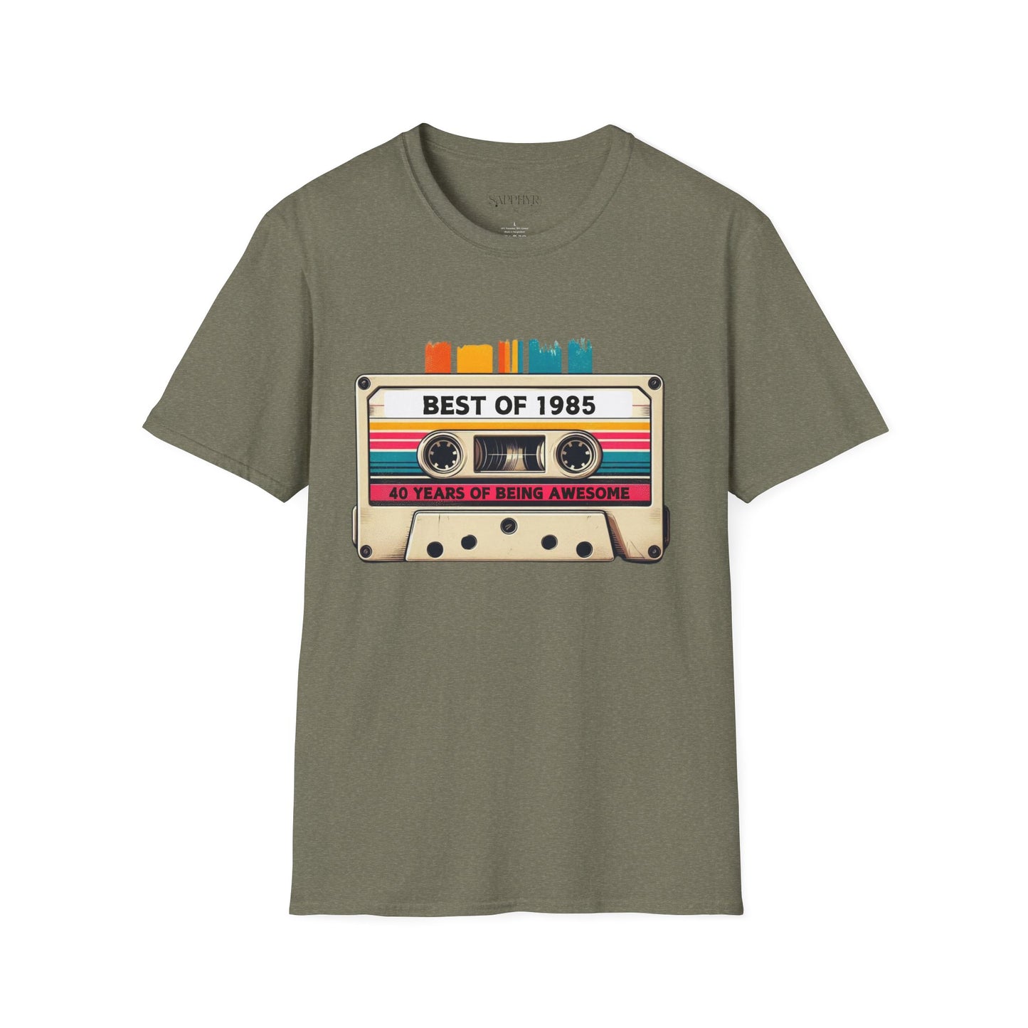 Retro 1985 Music T-Shirt, Vintage Inspired Tee, Unisex Softstyle Shirt, Gift for Music Lovers, 80s Nostalgia Apparel