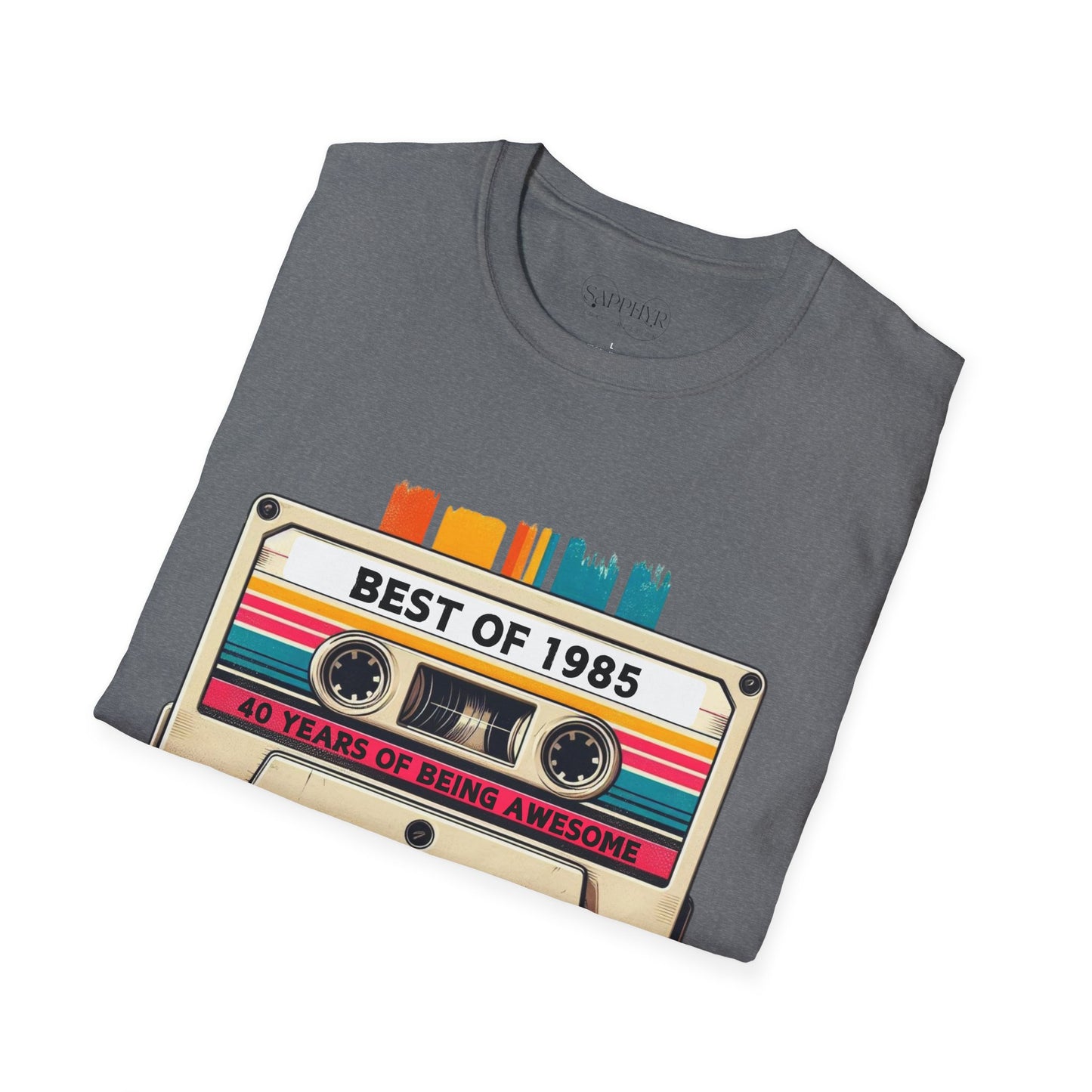Retro 1985 Music T-Shirt, Vintage Inspired Tee, Unisex Softstyle Shirt, Gift for Music Lovers, 80s Nostalgia Apparel