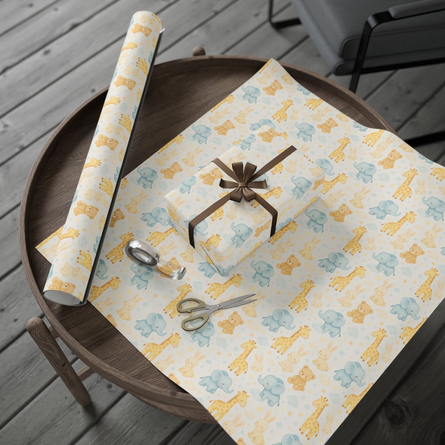 Adorable Animal Wrapping Paper Roll, Cute Gift Wrap for Baby Showers, Birthdays, and Celebrations