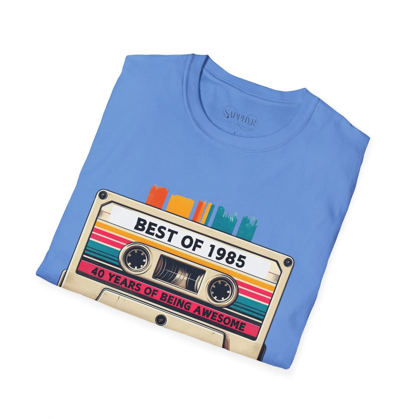 Retro 1985 Music T-Shirt, Vintage Inspired Tee, Unisex Softstyle Shirt, Gift for Music Lovers, 80s Nostalgia Apparel