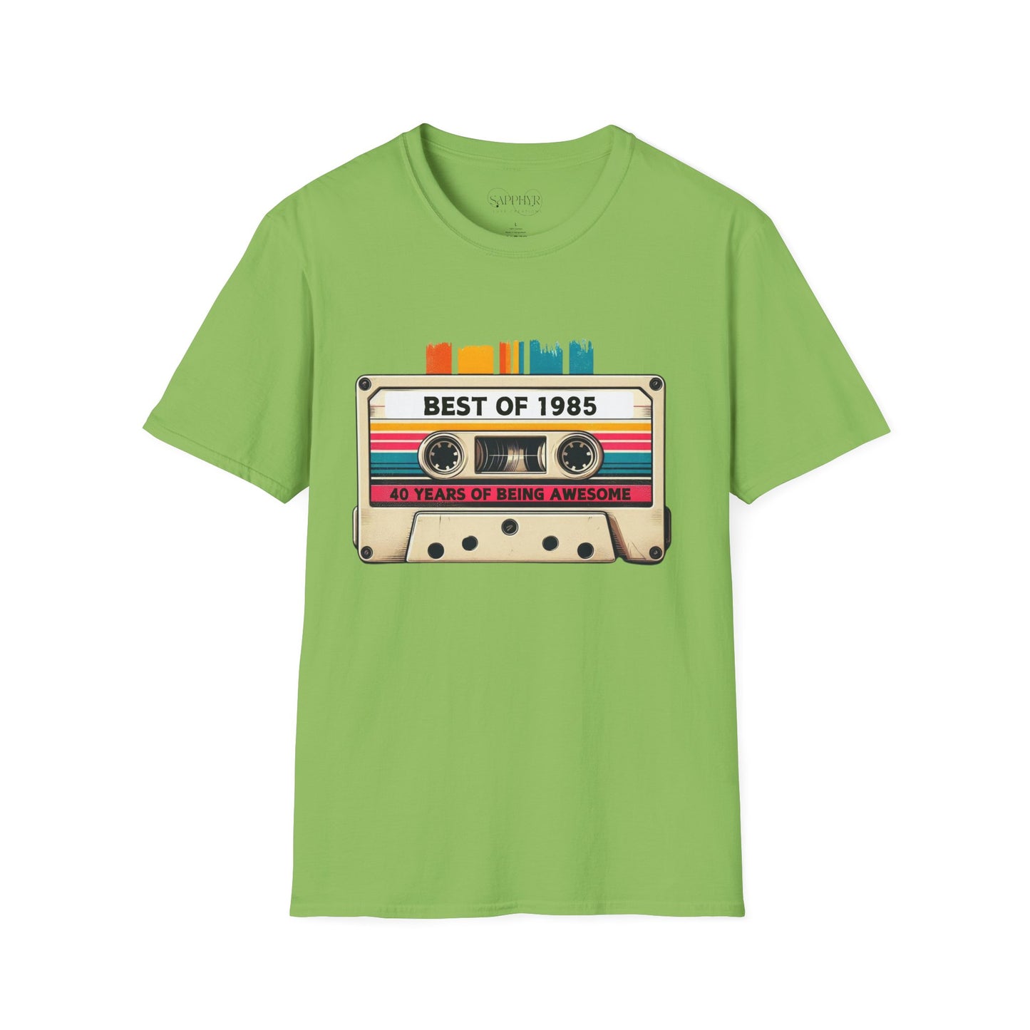 Retro 1985 Music T-Shirt, Vintage Inspired Tee, Unisex Softstyle Shirt, Gift for Music Lovers, 80s Nostalgia Apparel
