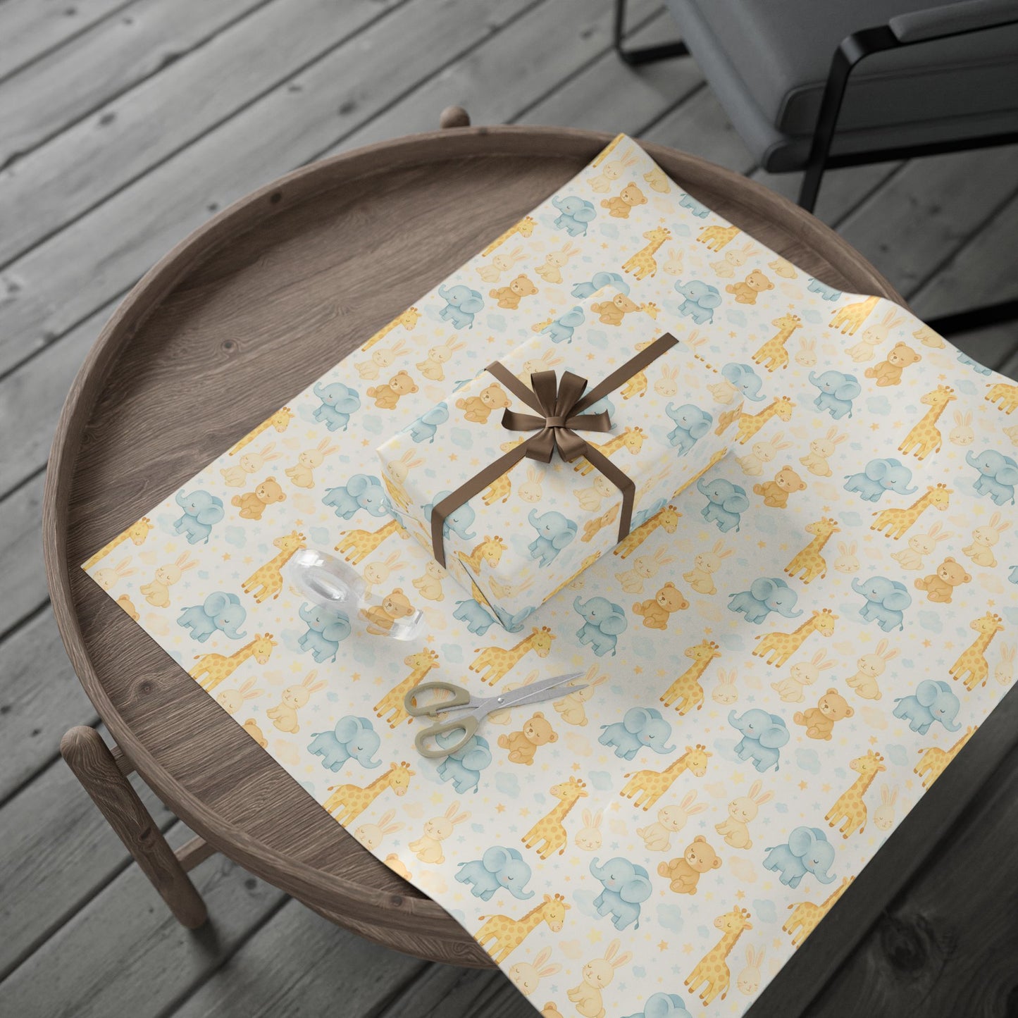 Adorable Animal Wrapping Paper Roll, Cute Gift Wrap for Baby Showers, Birthdays, and Celebrations