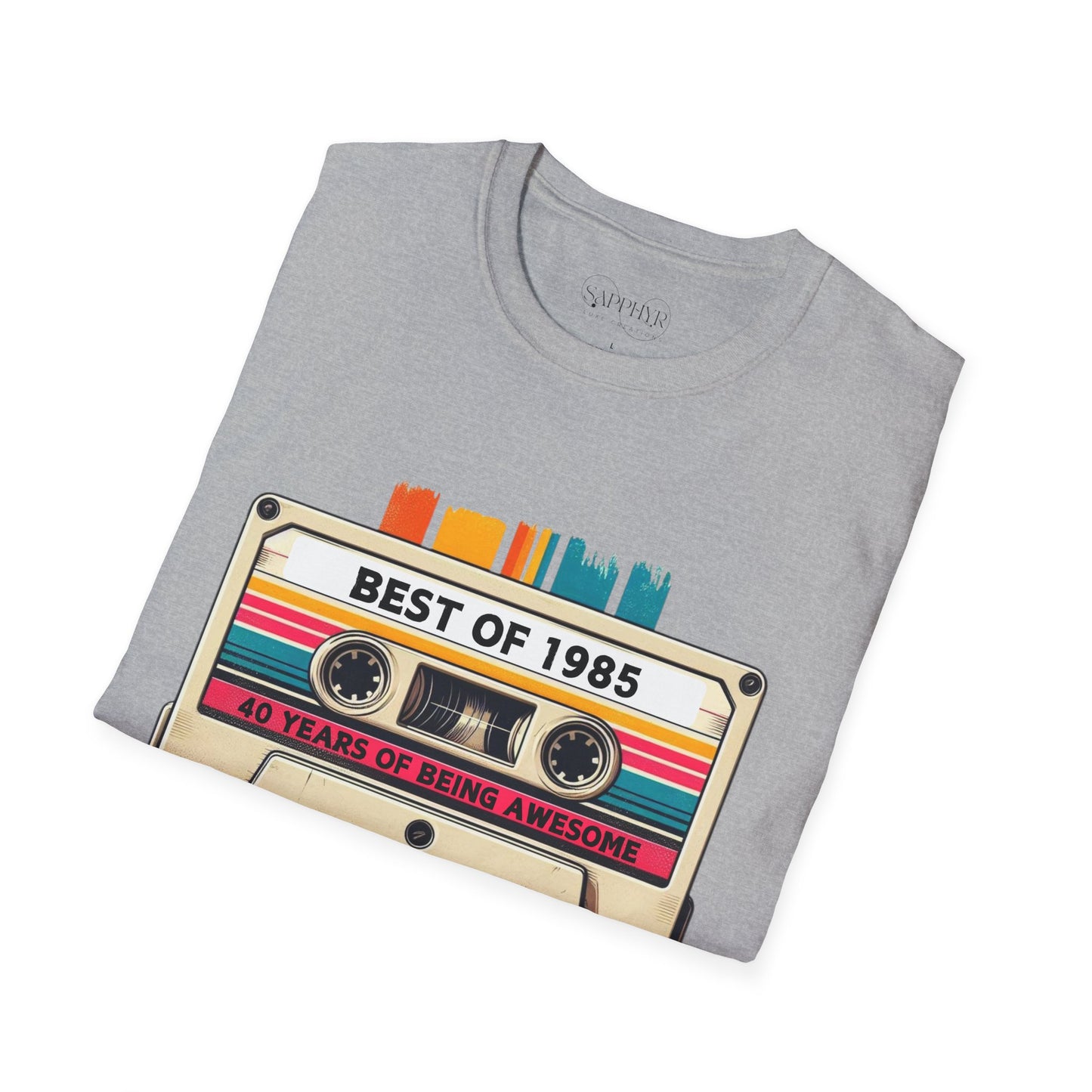 Retro 1985 Music T-Shirt, Vintage Inspired Tee, Unisex Softstyle Shirt, Gift for Music Lovers, 80s Nostalgia Apparel
