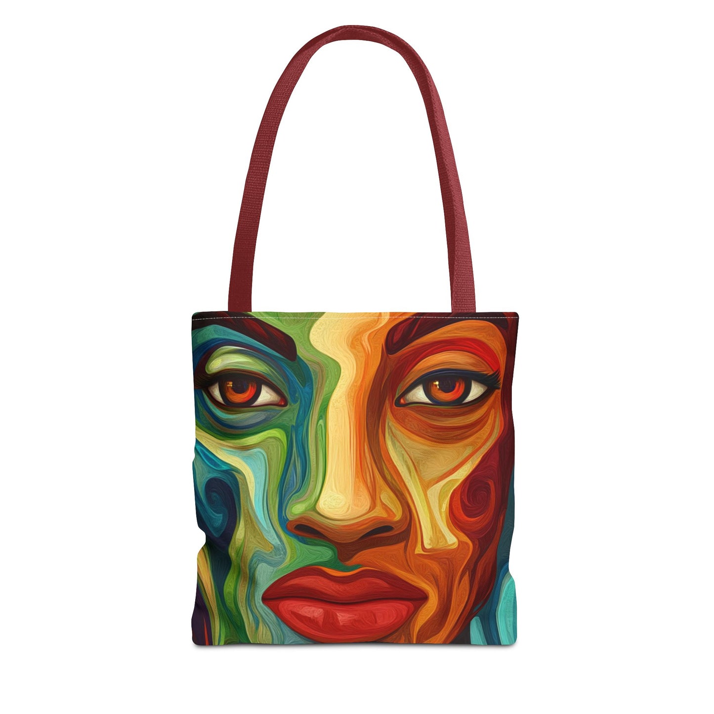 Vibrant Artistic Tote Bag - Colorful Face Design for Everyday Use