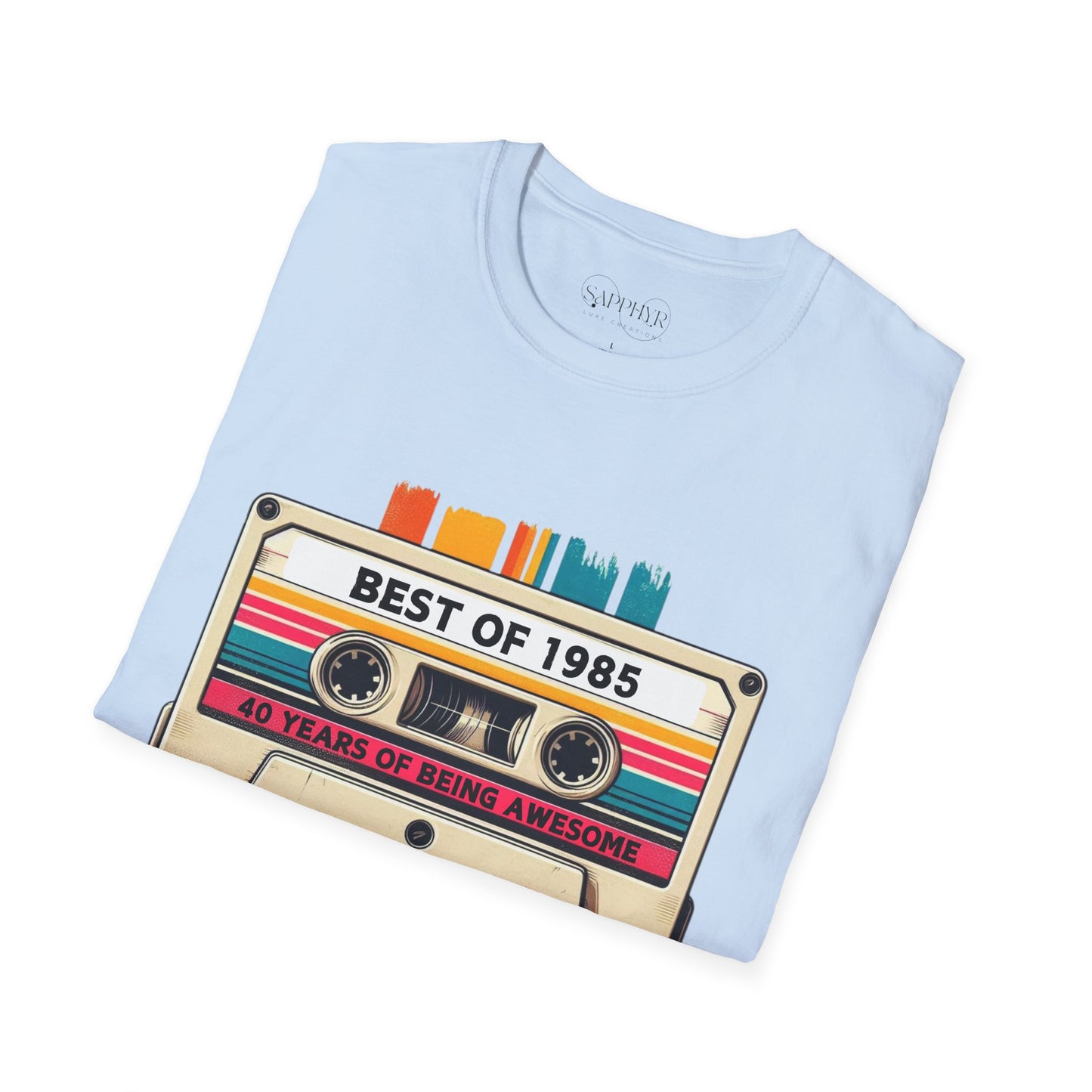 Retro 1985 Music T-Shirt, Vintage Inspired Tee, Unisex Softstyle Shirt, Gift for Music Lovers, 80s Nostalgia Apparel