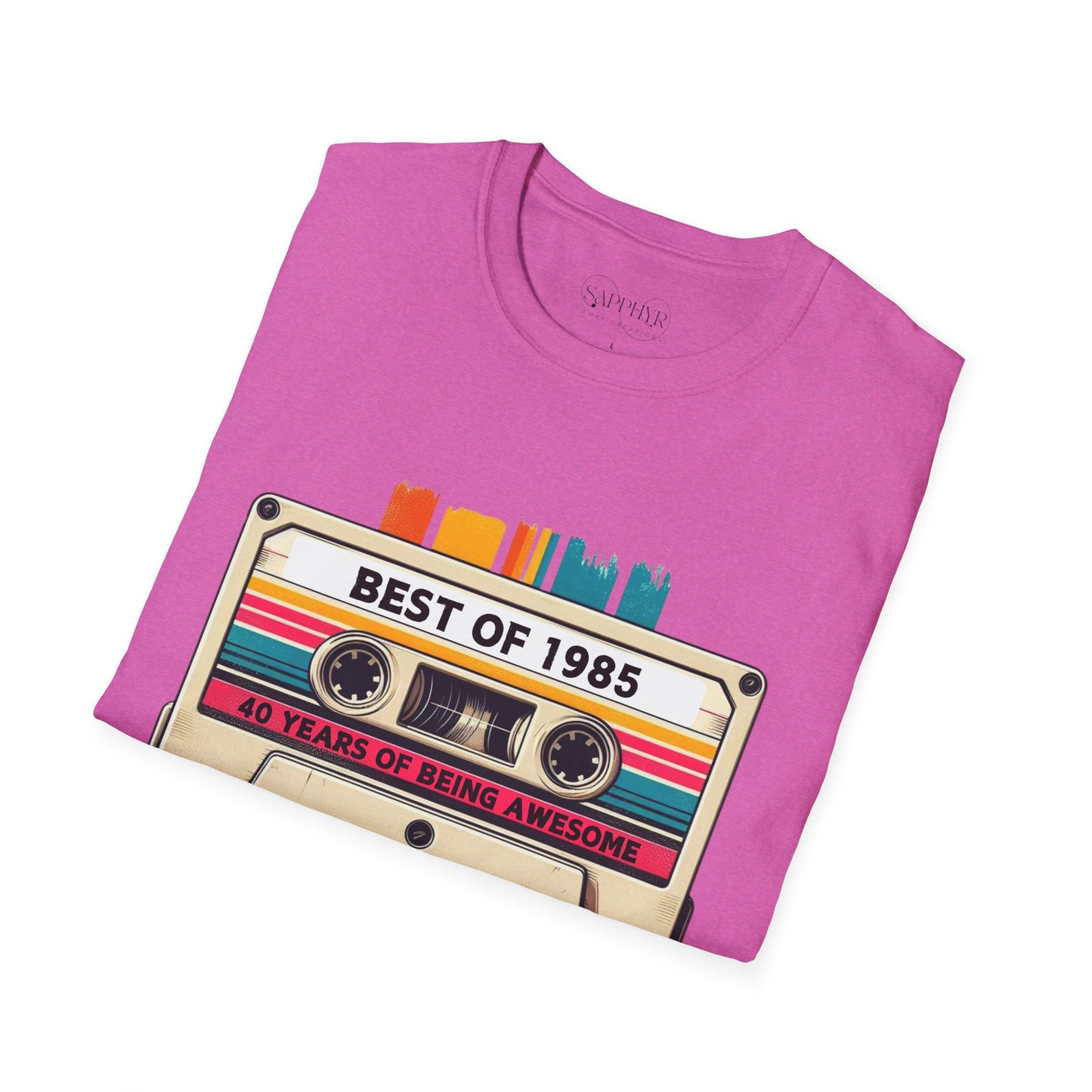 Retro 1985 Music T-Shirt, Vintage Inspired Tee, Unisex Softstyle Shirt, Gift for Music Lovers, 80s Nostalgia Apparel