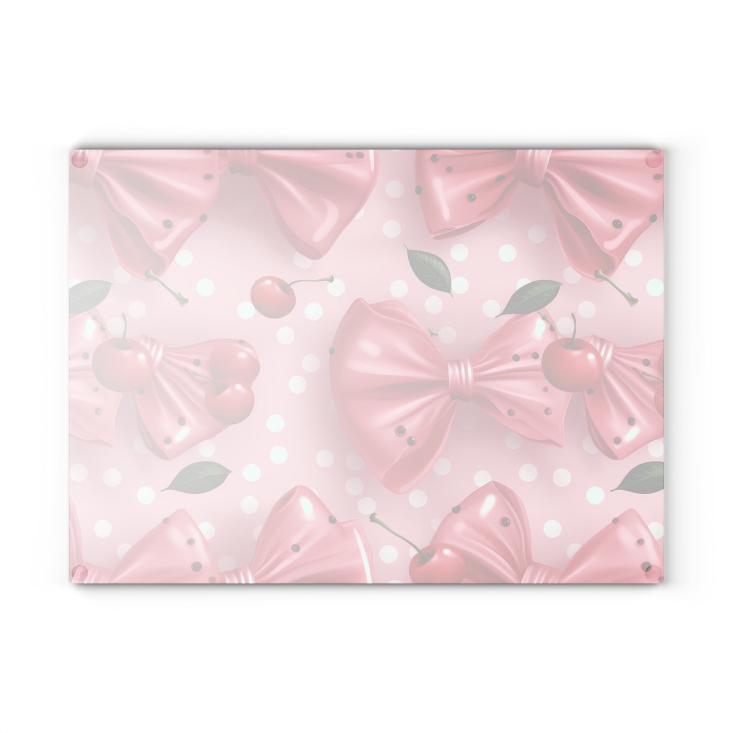 Charming Cherry & Bow Glass Cutting Board - Perfect for Weddings, Birthdays & Home Decor