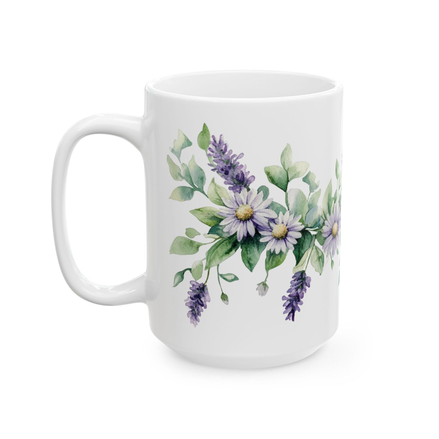 Floral Ceramic Mug - 11oz & 15oz - Perfect for Tea Lovers & Gift Giving