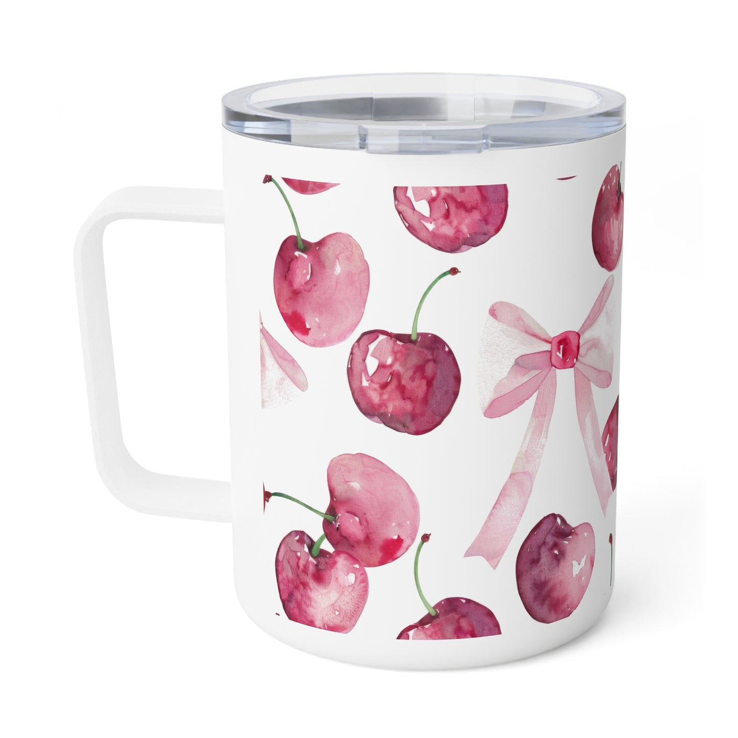 Cherry Bows Insulated Coffee Mug - 10oz - Perfect for Nature Lovers and Gifts