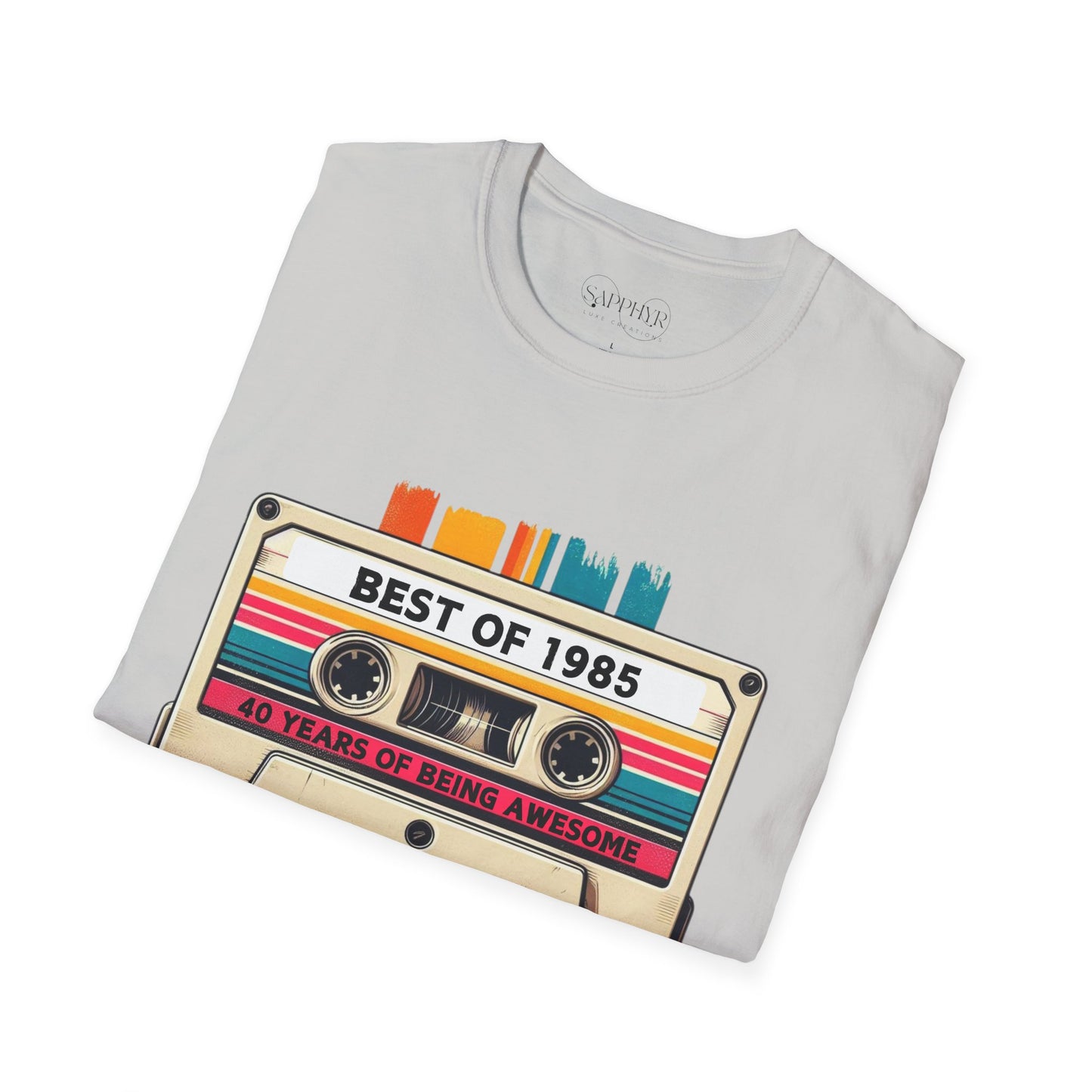 Retro 1985 Music T-Shirt, Vintage Inspired Tee, Unisex Softstyle Shirt, Gift for Music Lovers, 80s Nostalgia Apparel