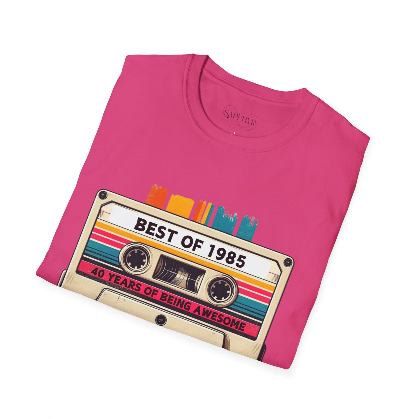 Retro 1985 Music T-Shirt, Vintage Inspired Tee, Unisex Softstyle Shirt, Gift for Music Lovers, 80s Nostalgia Apparel