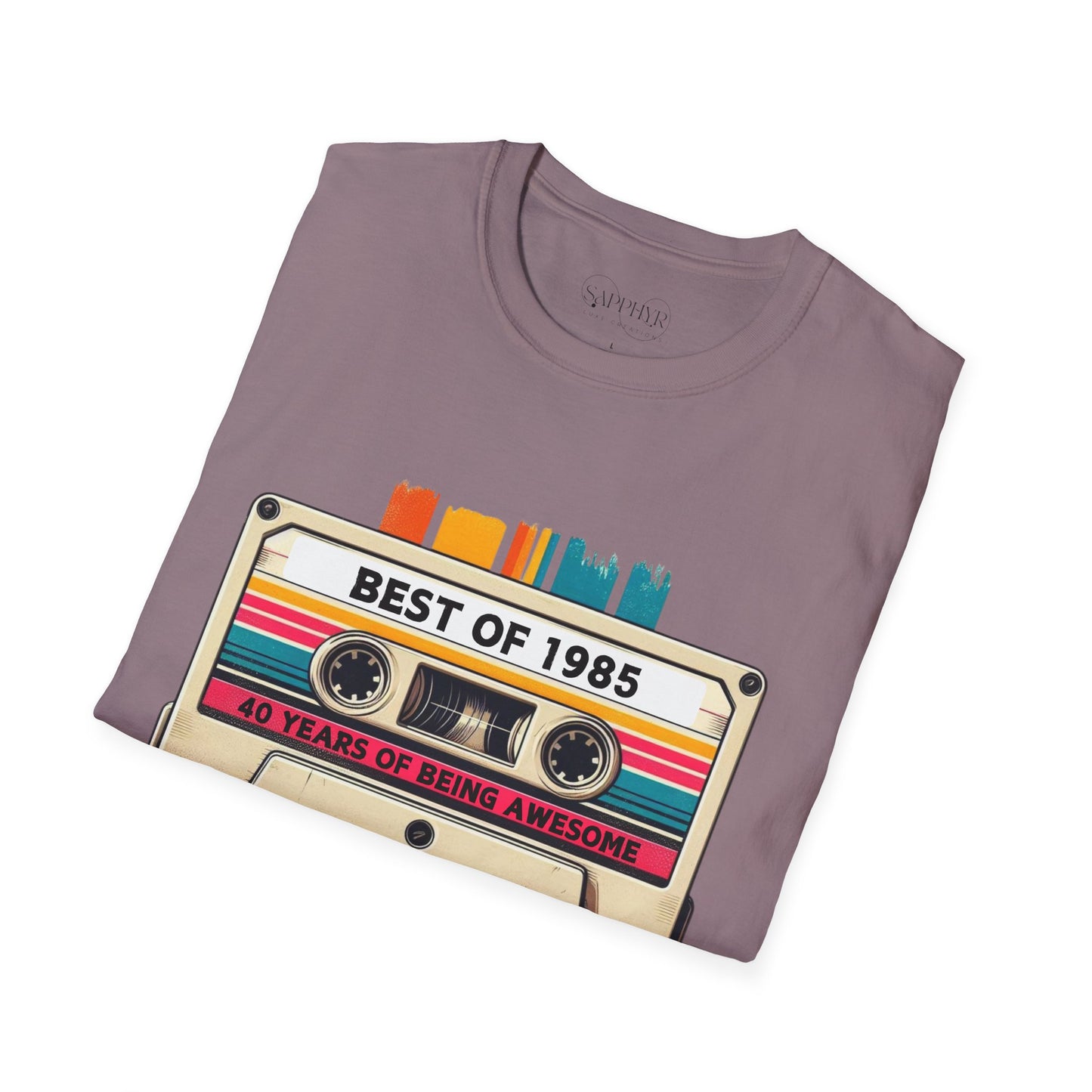 Retro 1985 Music T-Shirt, Vintage Inspired Tee, Unisex Softstyle Shirt, Gift for Music Lovers, 80s Nostalgia Apparel