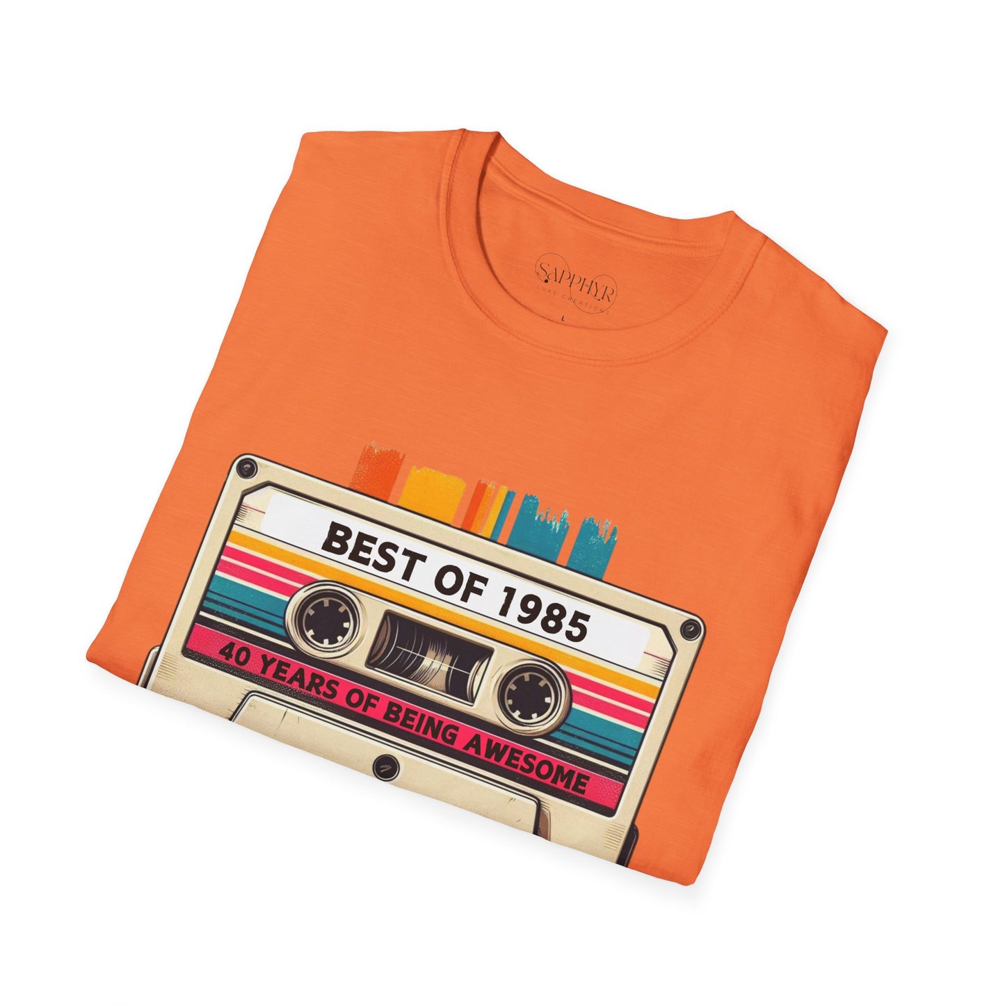 Retro 1985 Music T-Shirt, Vintage Inspired Tee, Unisex Softstyle Shirt, Gift for Music Lovers, 80s Nostalgia Apparel