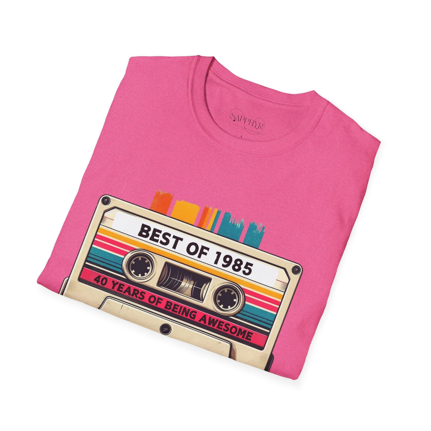 Retro 1985 Music T-Shirt, Vintage Inspired Tee, Unisex Softstyle Shirt, Gift for Music Lovers, 80s Nostalgia Apparel