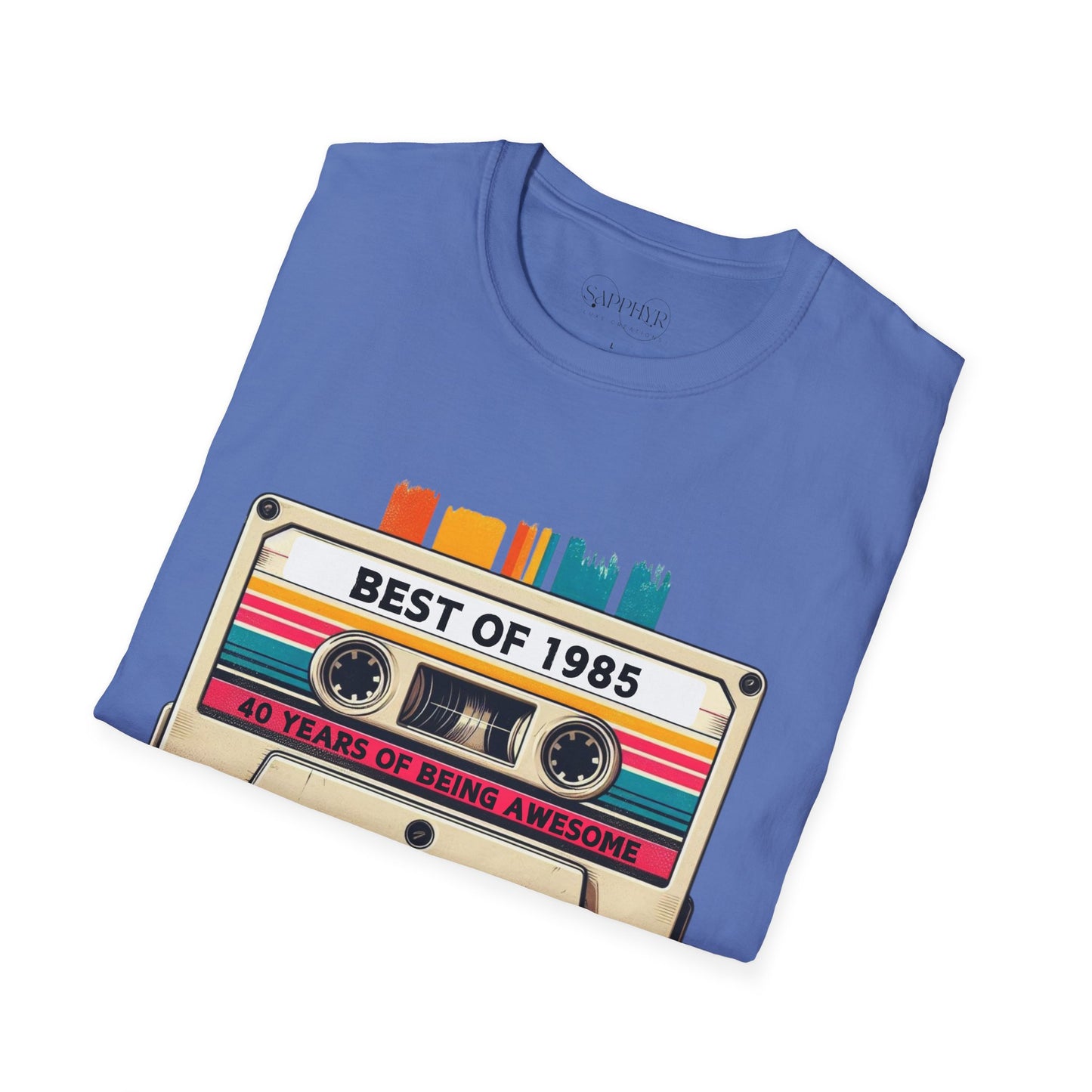 Retro 1985 Music T-Shirt, Vintage Inspired Tee, Unisex Softstyle Shirt, Gift for Music Lovers, 80s Nostalgia Apparel