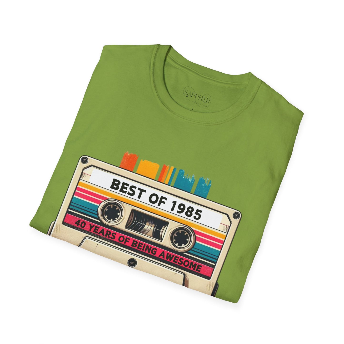 Retro 1985 Music T-Shirt, Vintage Inspired Tee, Unisex Softstyle Shirt, Gift for Music Lovers, 80s Nostalgia Apparel