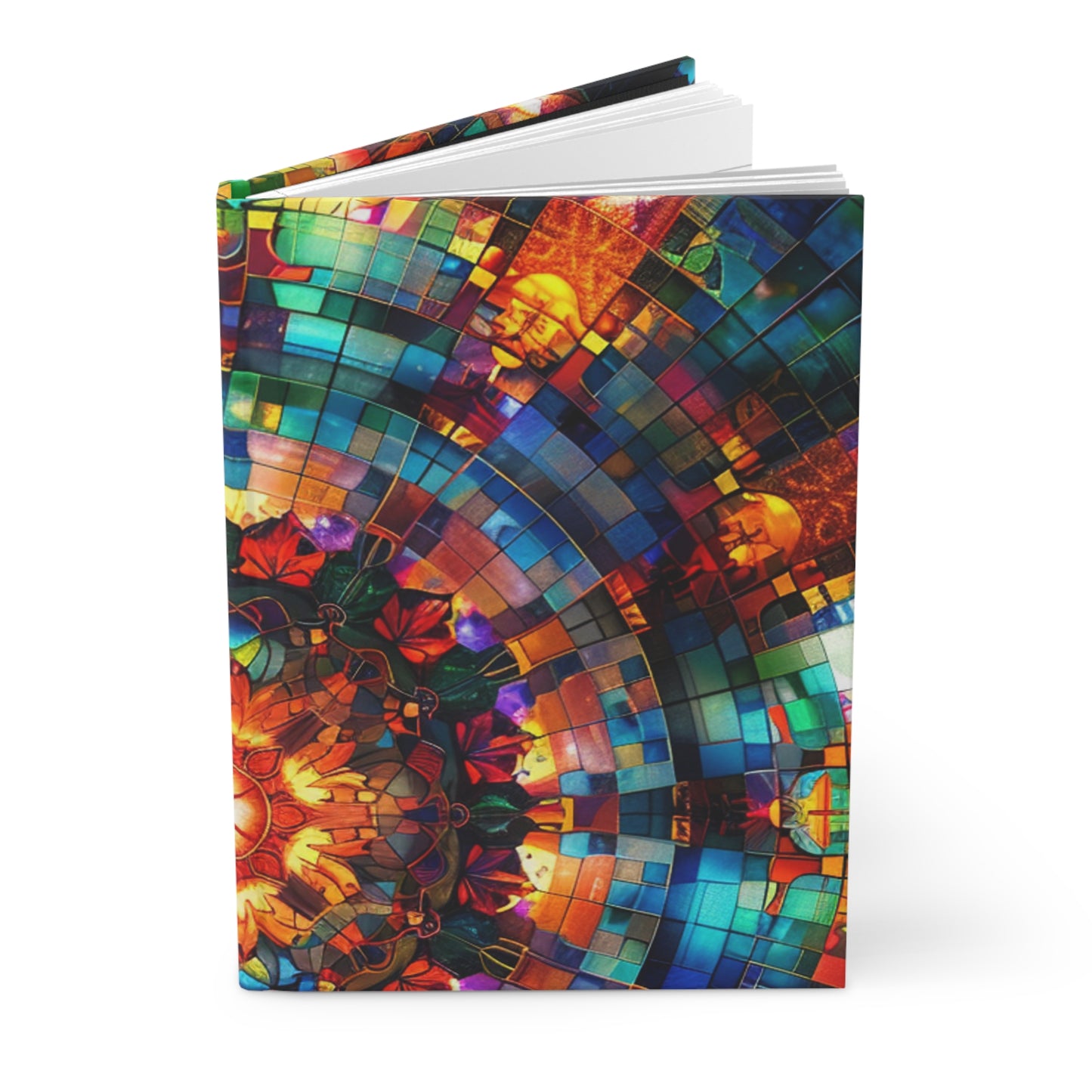Vibrant Stained Glass Hardcover Journal - Artistic Notebook for Creative Minds
