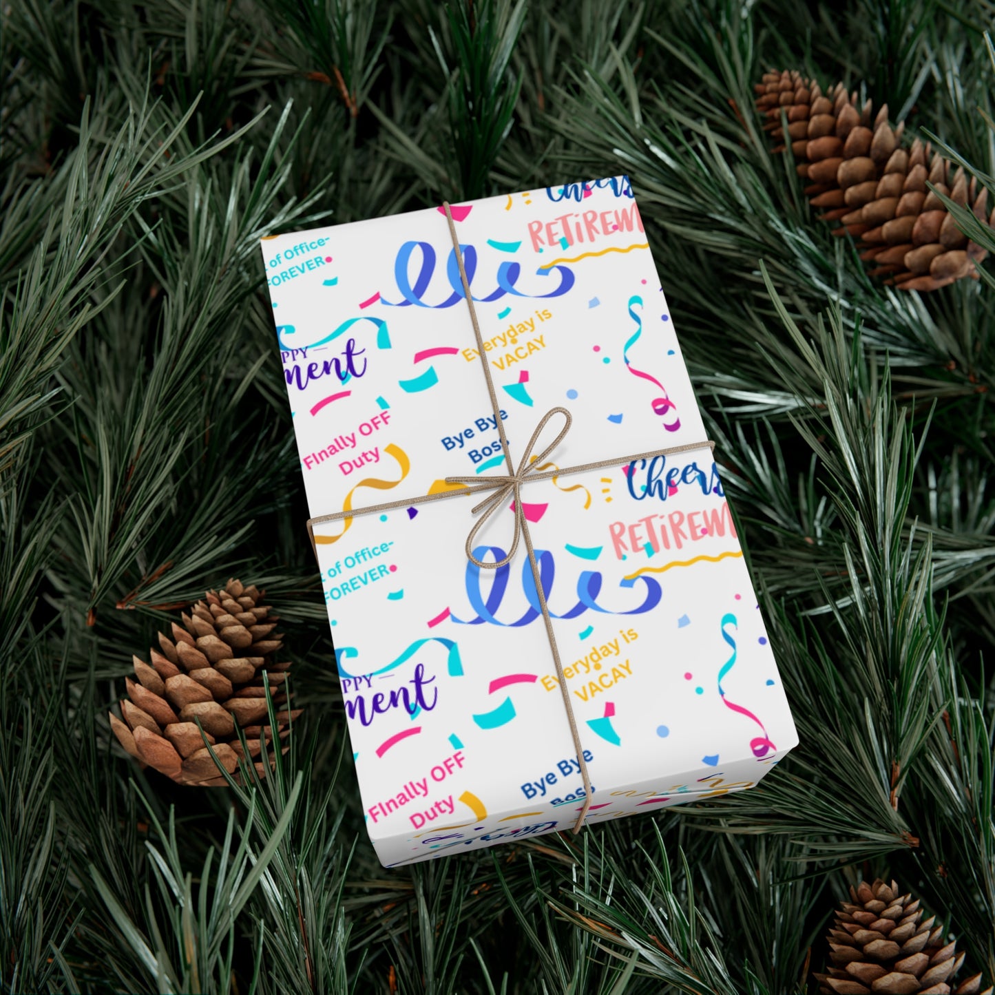 Retirement Gift Wrap Paper, Cheerful Celebration Wrapping Paper, Fun Holiday Gift Wrap for Retirement Parties, Ideal for Special Occasions