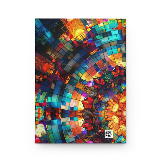 Vibrant Stained Glass Hardcover Journal - Artistic Notebook for Creative Minds