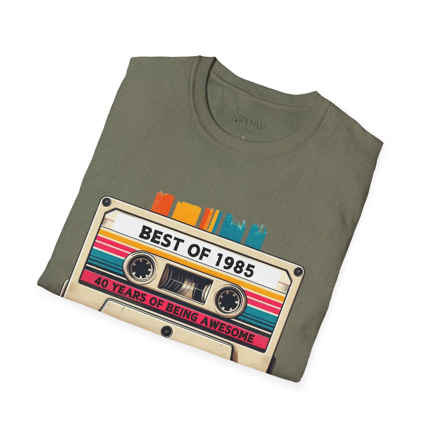 Retro 1985 Music T-Shirt, Vintage Inspired Tee, Unisex Softstyle Shirt, Gift for Music Lovers, 80s Nostalgia Apparel