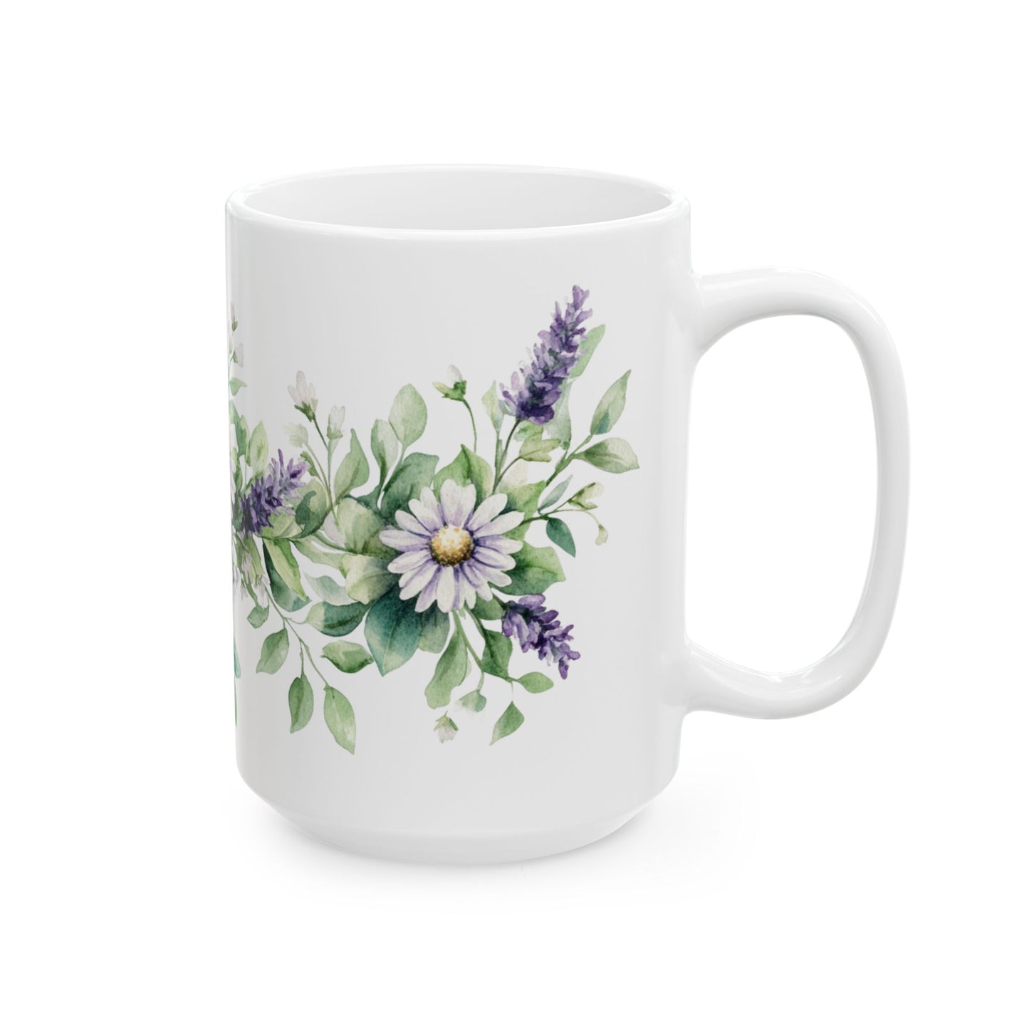 Floral Ceramic Mug - 11oz & 15oz - Perfect for Tea Lovers & Gift Giving