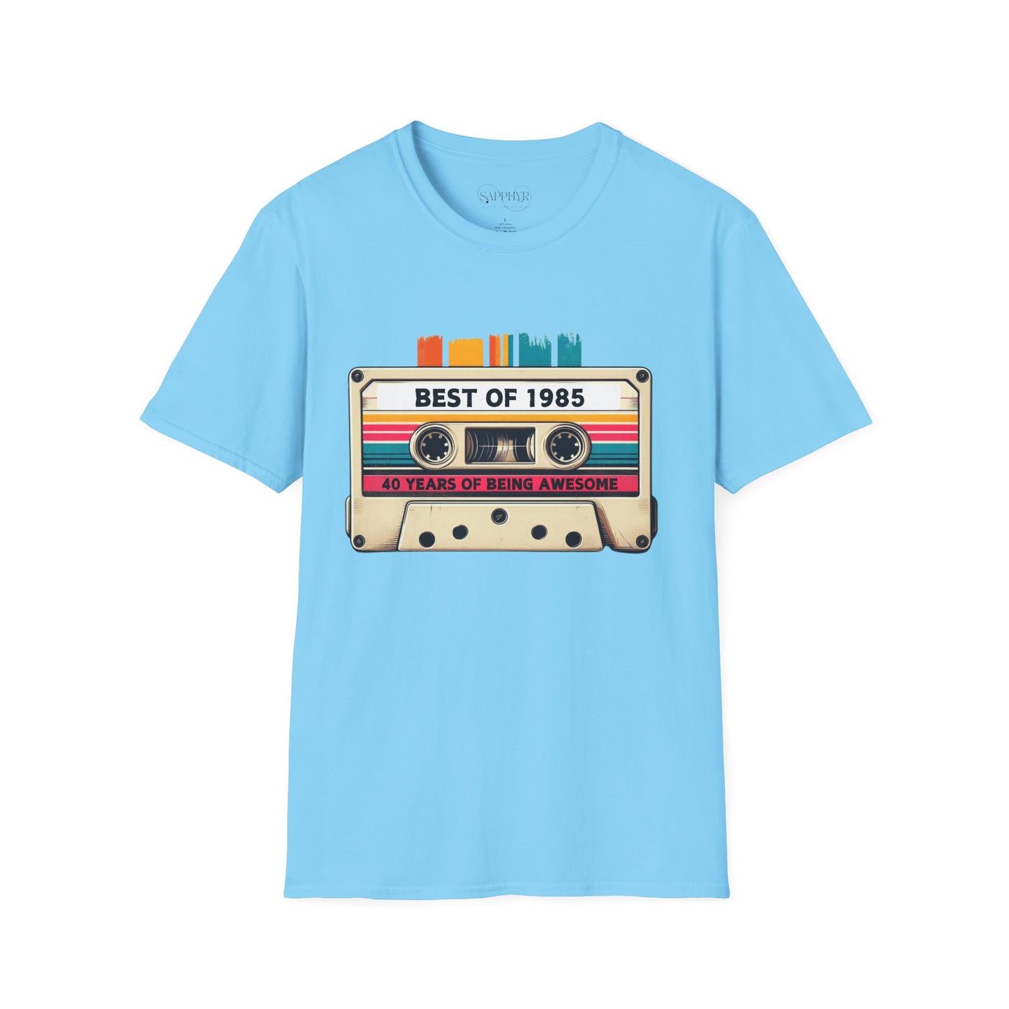 Retro 1985 Music T-Shirt, Vintage Inspired Tee, Unisex Softstyle Shirt, Gift for Music Lovers, 80s Nostalgia Apparel