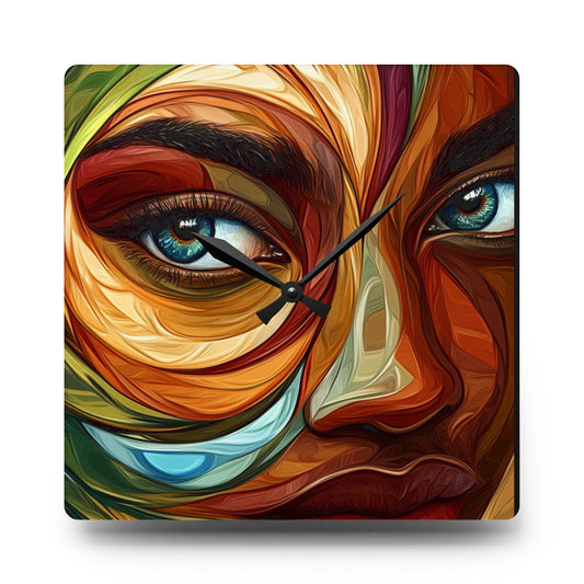 Artistic Acrylic Wall Clock - Modern Home Decor with Abstract Face Desi