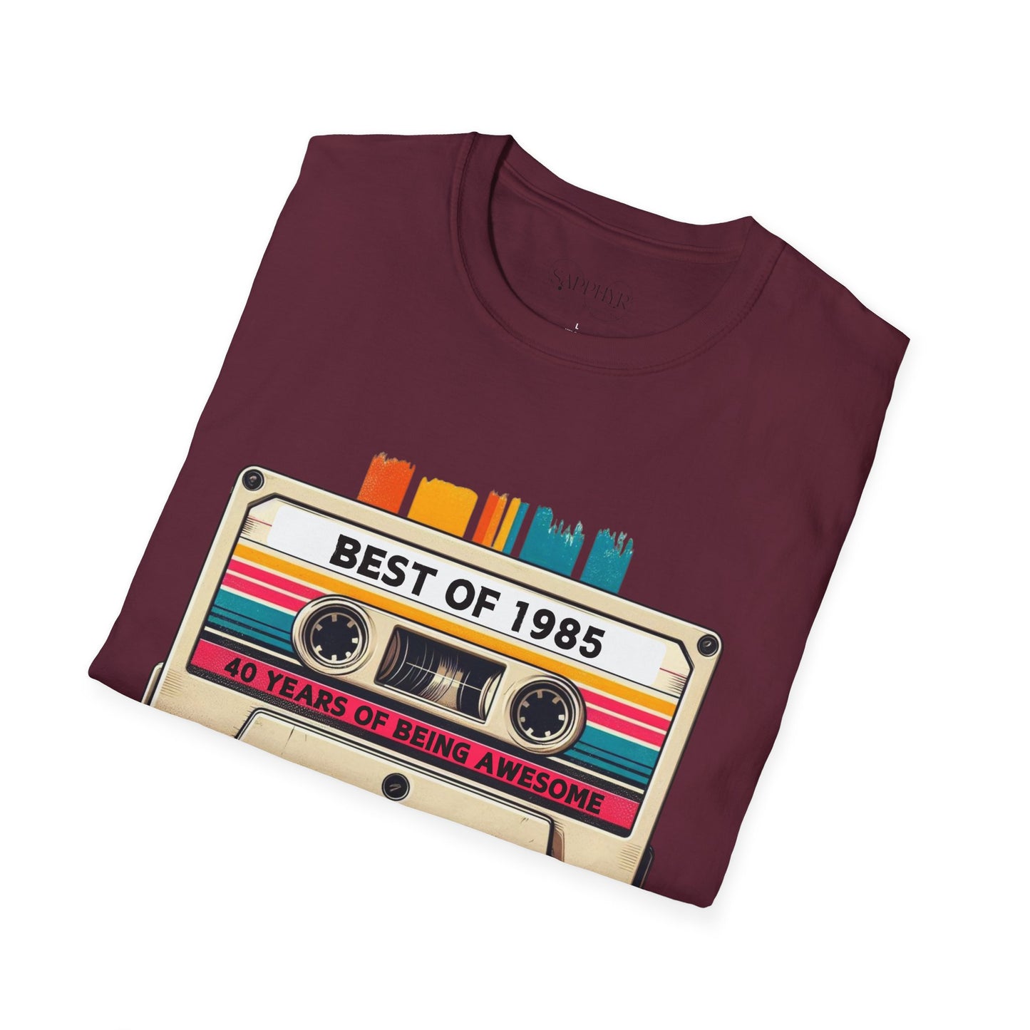 Retro 1985 Music T-Shirt, Vintage Inspired Tee, Unisex Softstyle Shirt, Gift for Music Lovers, 80s Nostalgia Apparel