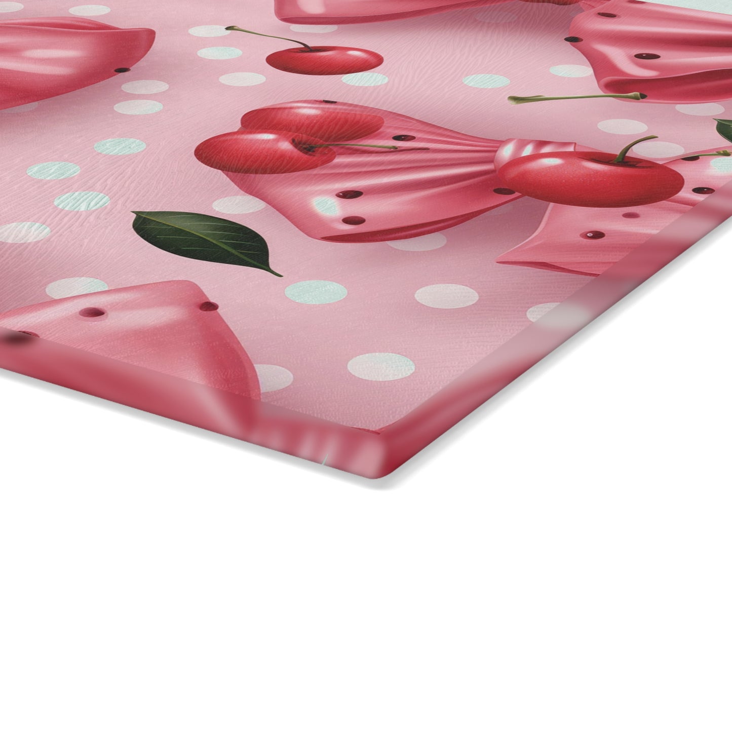 Charming Cherry & Bow Glass Cutting Board - Perfect for Weddings, Birthdays & Home Decor