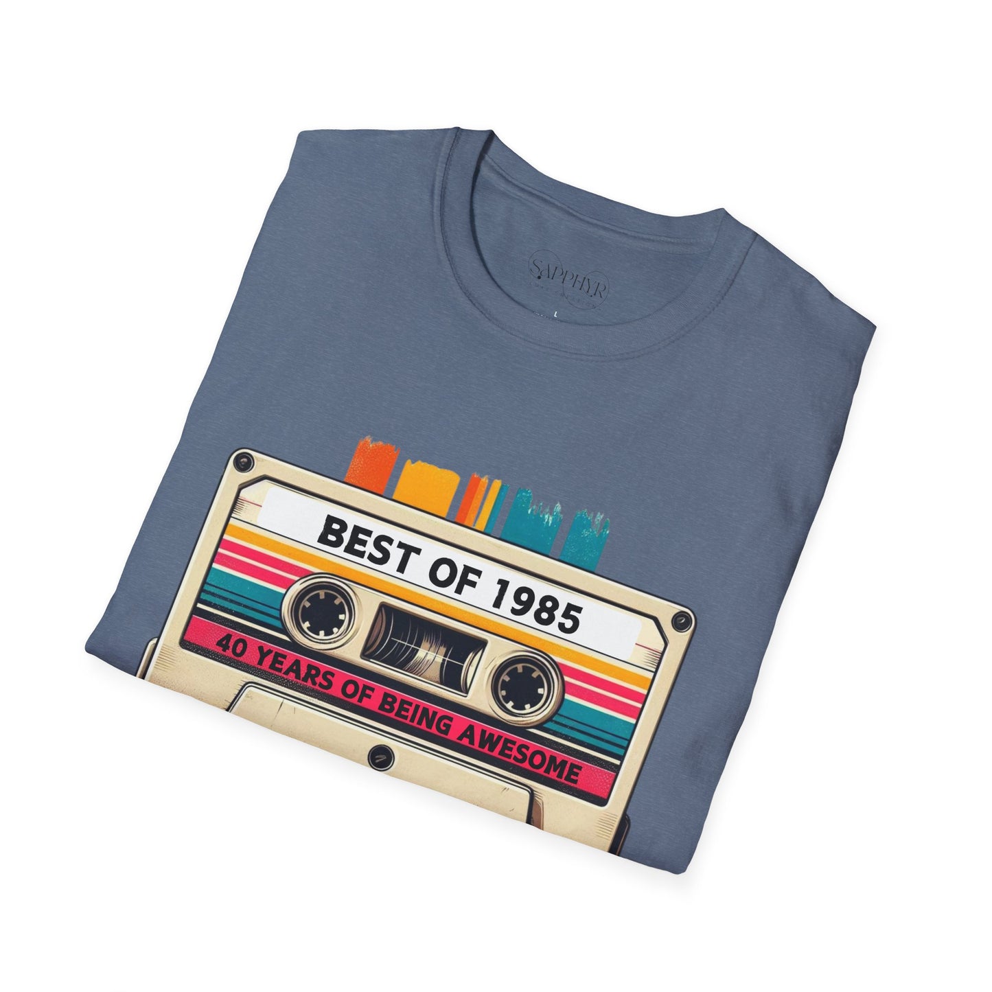 Retro 1985 Music T-Shirt, Vintage Inspired Tee, Unisex Softstyle Shirt, Gift for Music Lovers, 80s Nostalgia Apparel