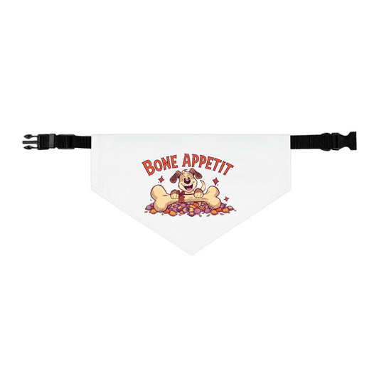 Bone Appetit Pet Bandana Collar | Cute Dog Accessory for Pet Celebrations, Fun Outfits, Pet Gifts, Photo Ops, Everyday Wear