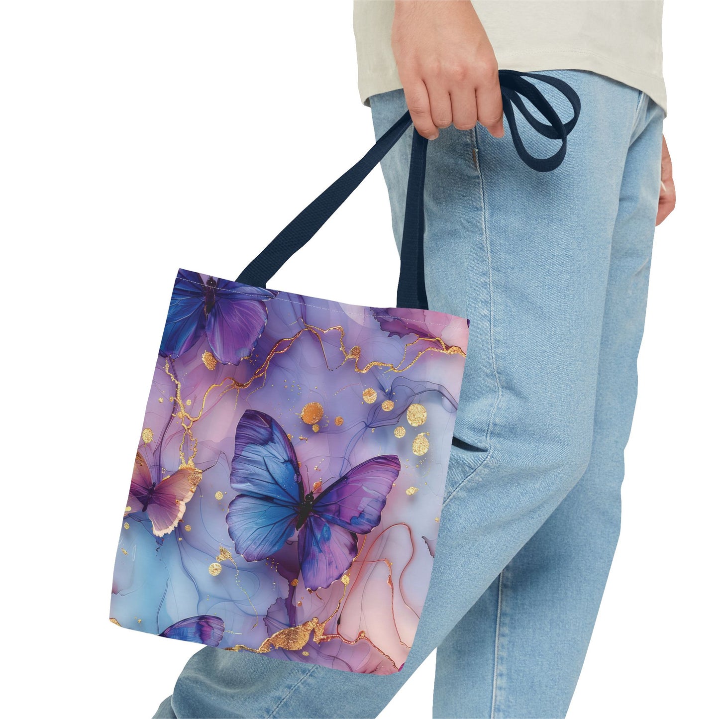 Elegant Butterfly Tote Bag - Colorful Floral Design for Everyday Use