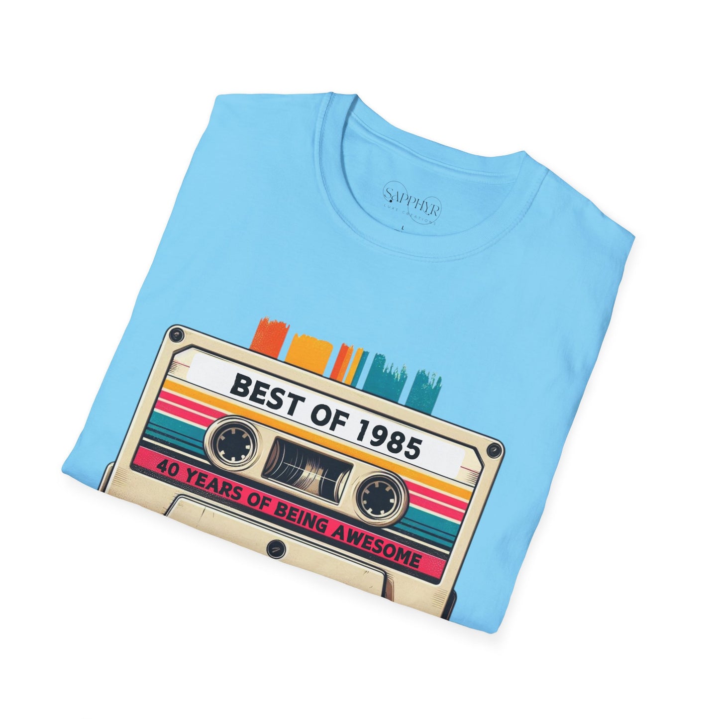 Retro 1985 Music T-Shirt, Vintage Inspired Tee, Unisex Softstyle Shirt, Gift for Music Lovers, 80s Nostalgia Apparel
