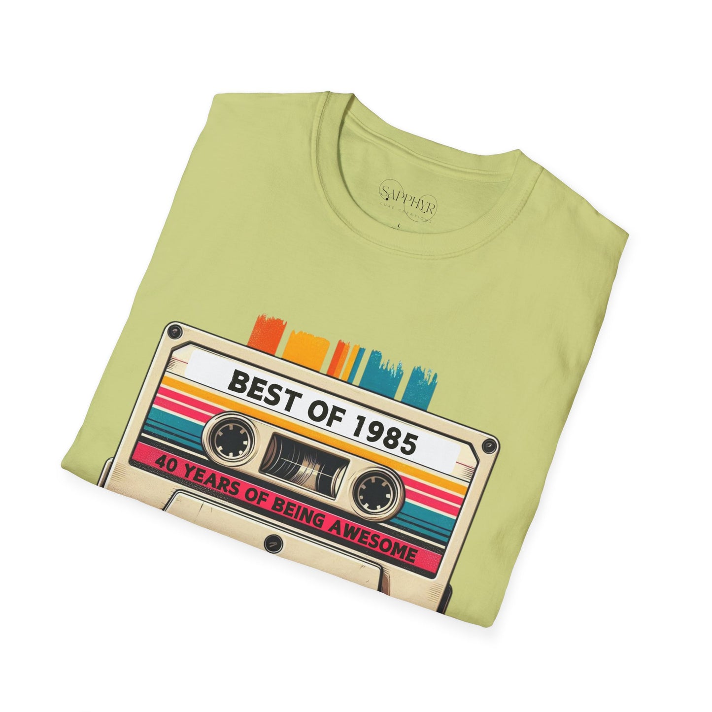 Retro 1985 Music T-Shirt, Vintage Inspired Tee, Unisex Softstyle Shirt, Gift for Music Lovers, 80s Nostalgia Apparel