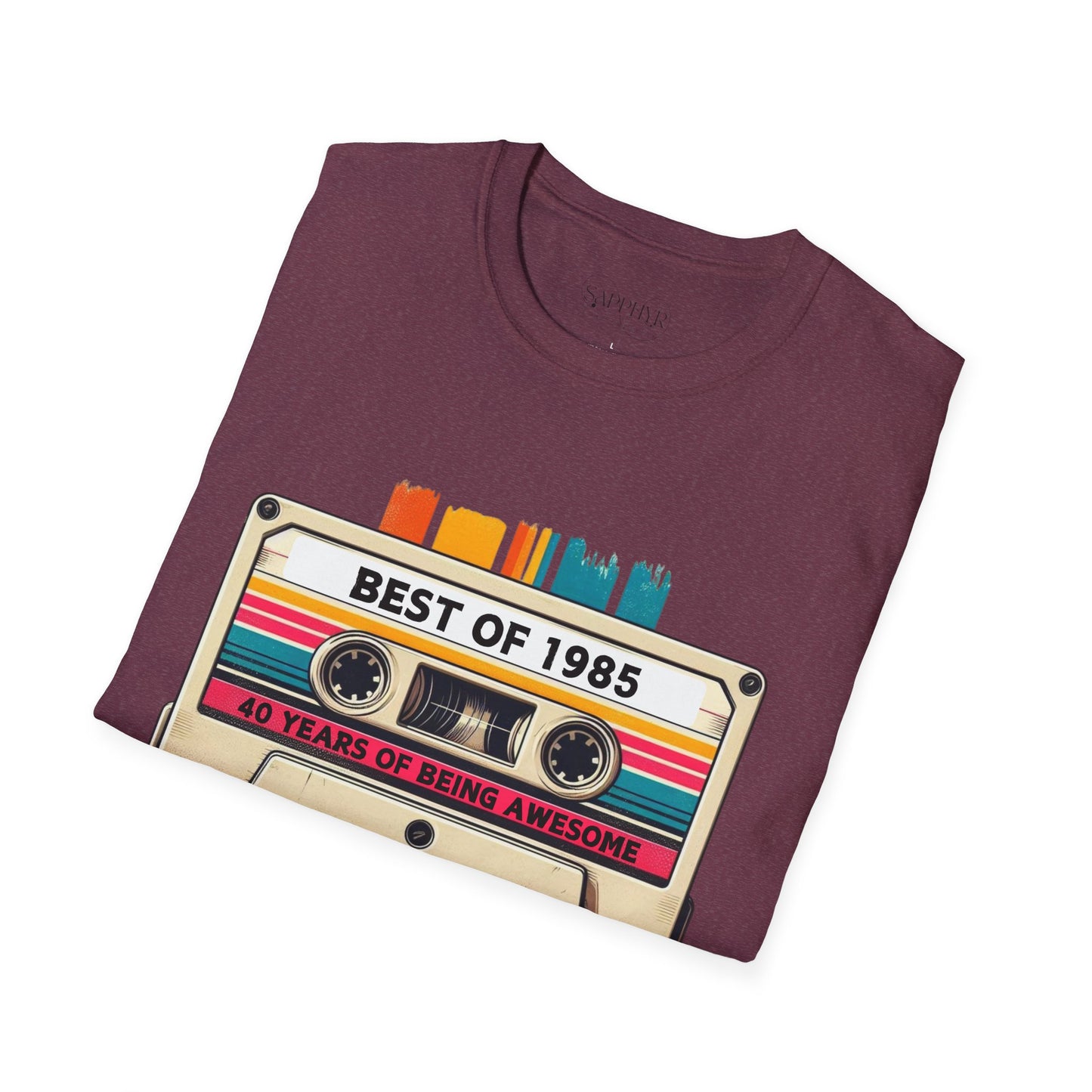 Retro 1985 Music T-Shirt, Vintage Inspired Tee, Unisex Softstyle Shirt, Gift for Music Lovers, 80s Nostalgia Apparel