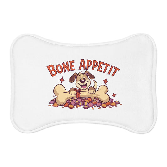 Pet Feeding Mat with "Bone Appetit" Design | Cute Dog Feeding Mat, Pet Mat, Dog Lovers Gift, Non-Slip Dog Place Mat