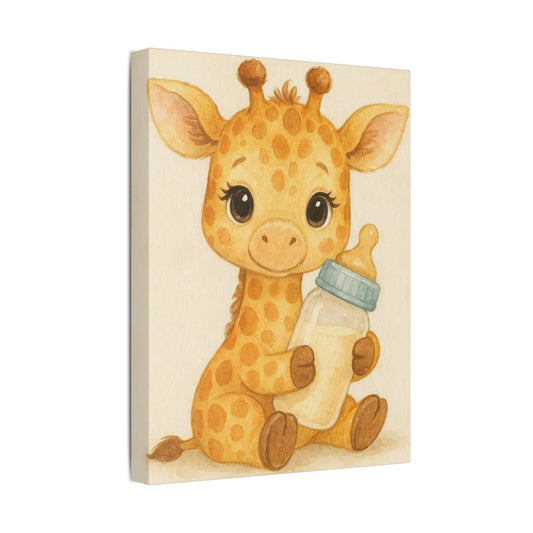 Adorable Giraffe Canvas Art, Nursery Decor, Baby Shower Gift, Cute Animal Wall Art, Kids Room Decoration
