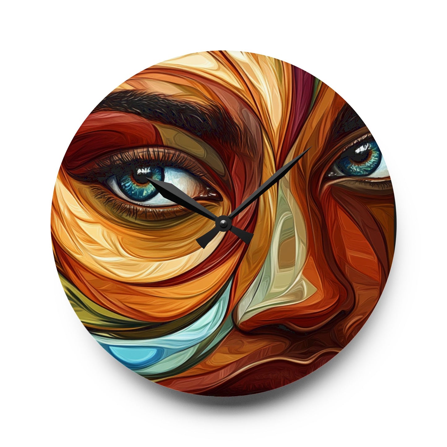 Artistic Acrylic Wall Clock - Modern Home Decor with Abstract Face Desi