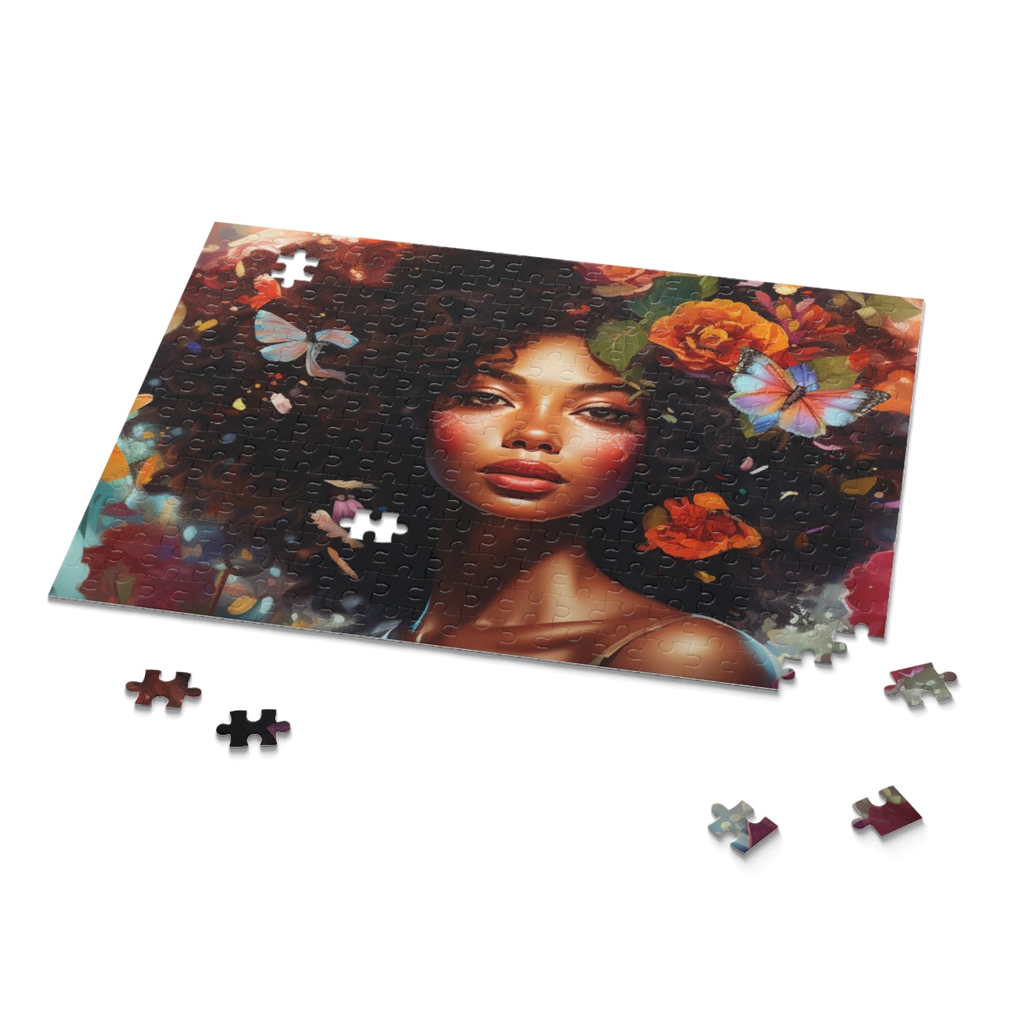 Vibrant 500-Piece Puzzle - Floral Beauty with Butterflies