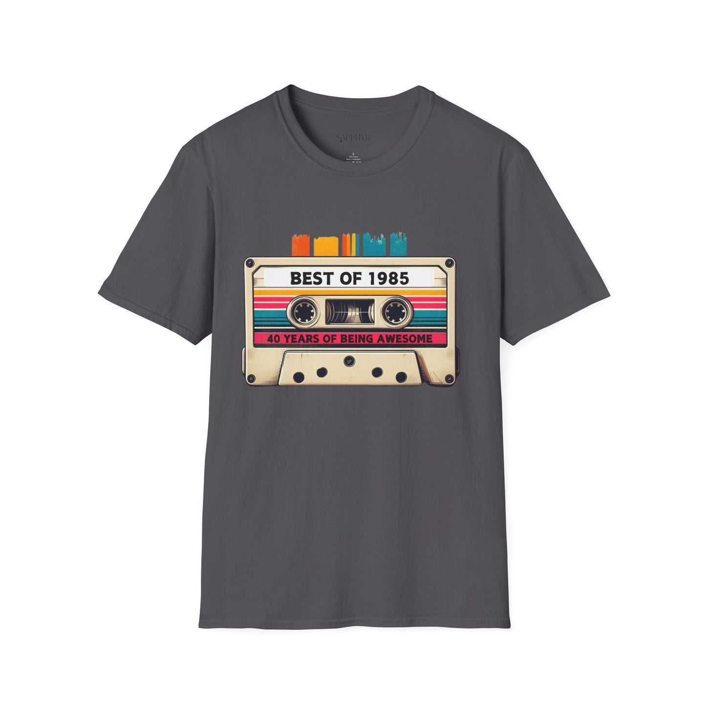 Retro 1985 Music T-Shirt, Vintage Inspired Tee, Unisex Softstyle Shirt, Gift for Music Lovers, 80s Nostalgia Apparel