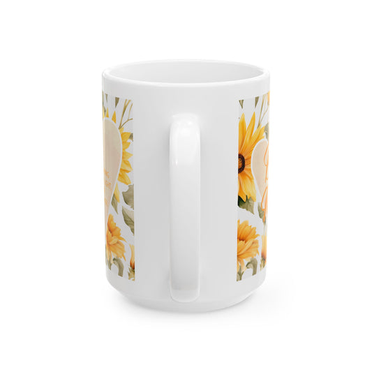 Sunflower Love Ceramic Mug - 11oz & 15oz | Perfect Gift for Friends & Family