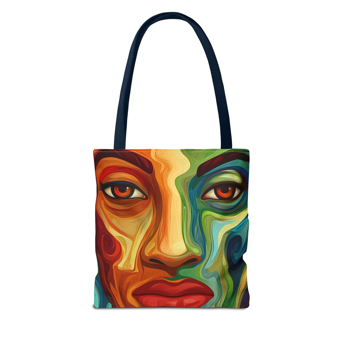 Vibrant Artistic Tote Bag - Colorful Face Design for Everyday Use