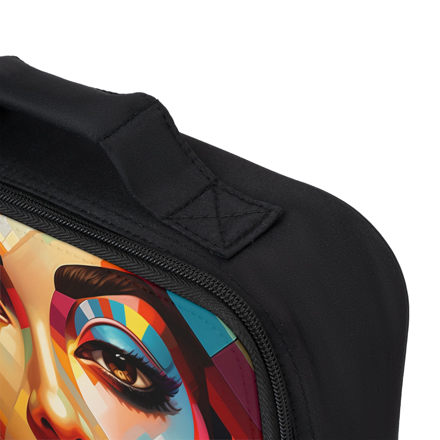 Colorful Artistic Lunch Bag - Vibrant Female Portrait Design for Stylish Meals