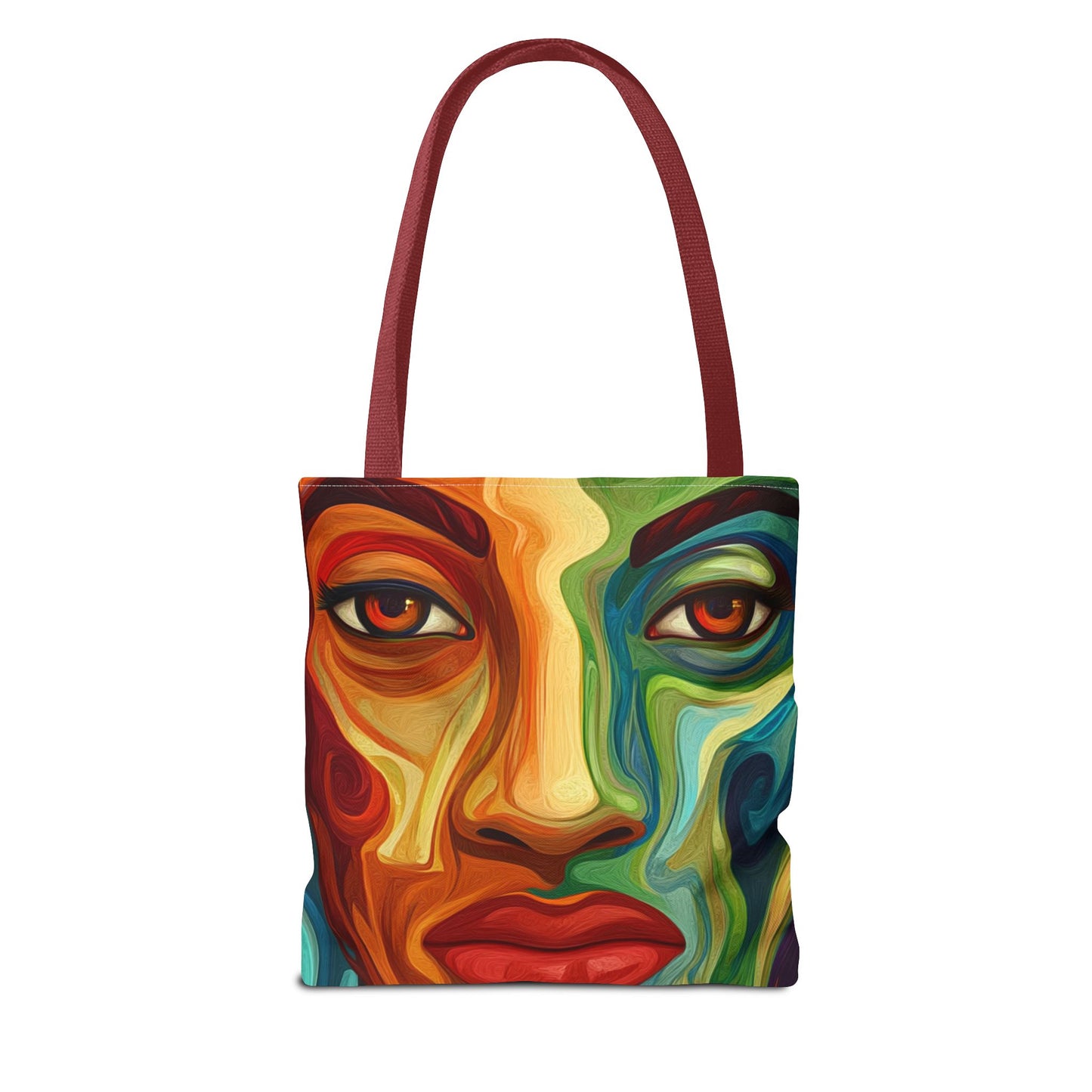 Vibrant Artistic Tote Bag - Colorful Face Design for Everyday Use