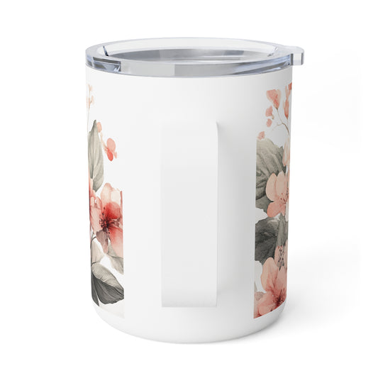 Floral Butterfly Insulated Coffee Mug | 10oz Travel Tumbler for Nature Lovers