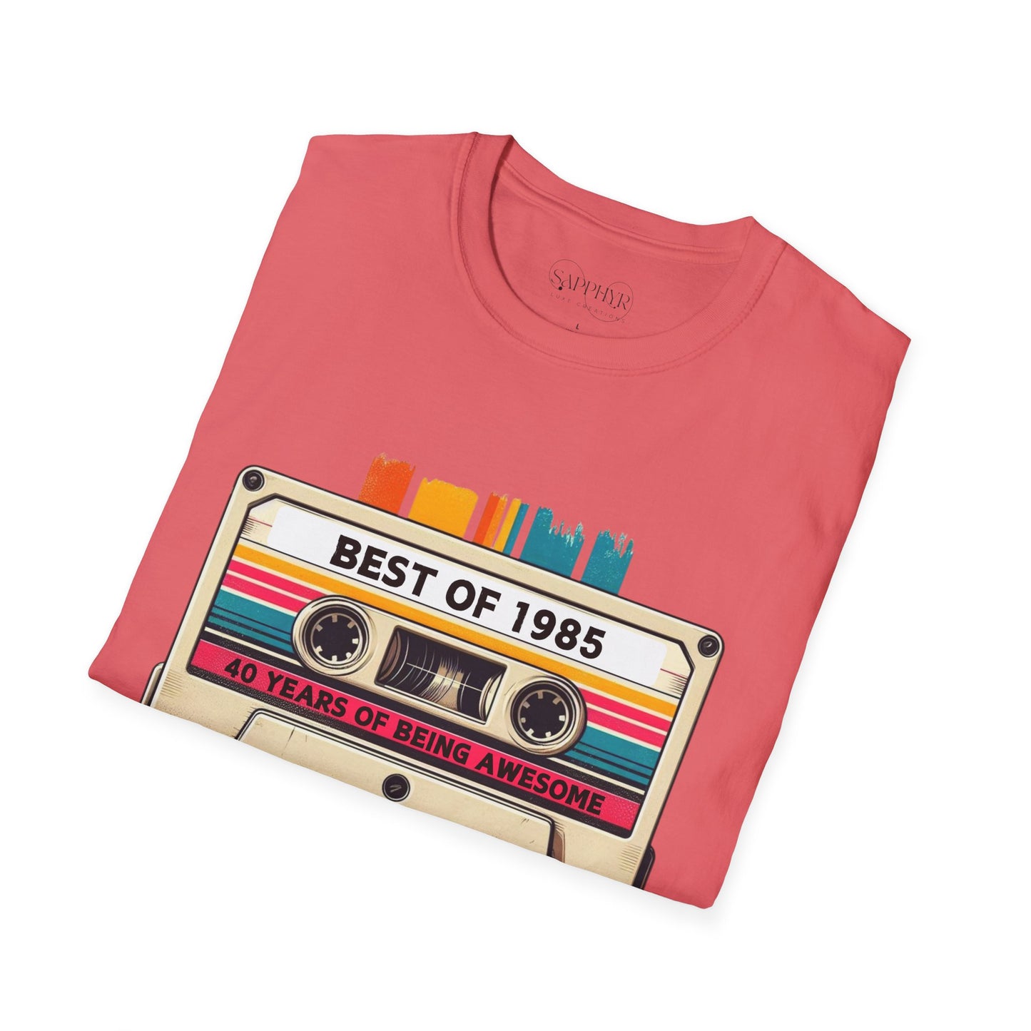 Retro 1985 Music T-Shirt, Vintage Inspired Tee, Unisex Softstyle Shirt, Gift for Music Lovers, 80s Nostalgia Apparel
