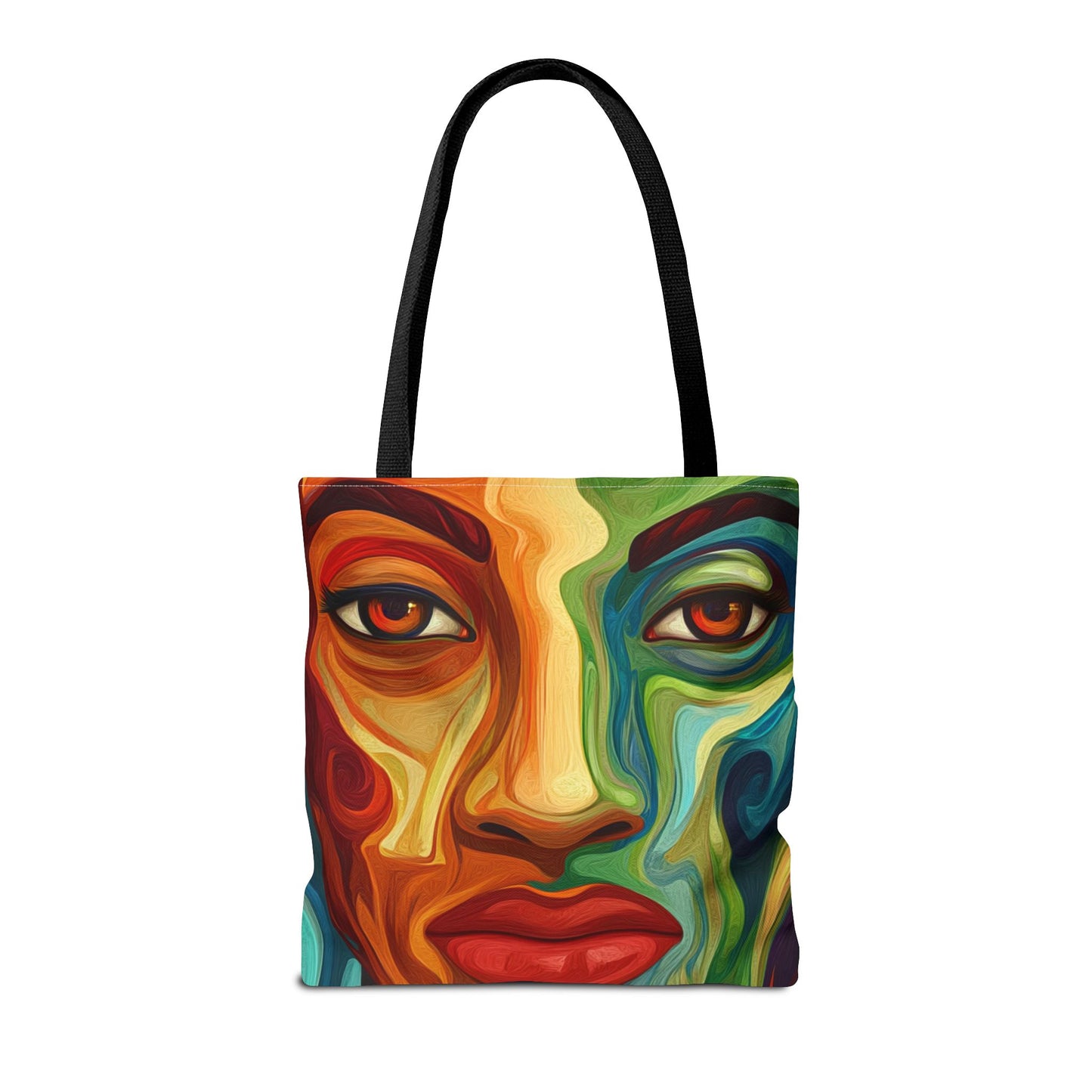 Vibrant Artistic Tote Bag - Colorful Face Design for Everyday Use