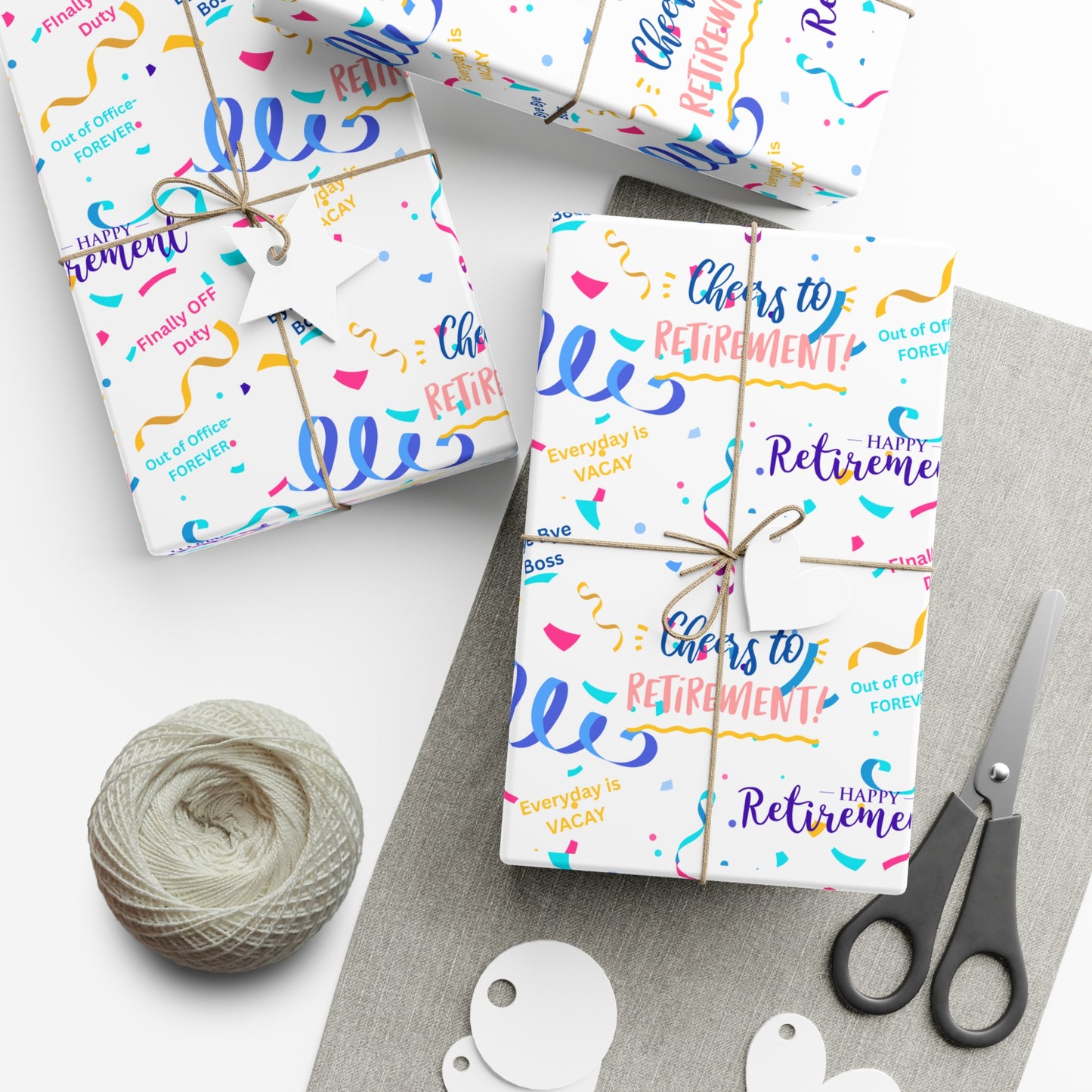 Retirement Gift Wrap Paper, Cheerful Celebration Wrapping Paper, Fun Holiday Gift Wrap for Retirement Parties, Ideal for Special Occasions